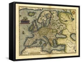 Ortelius's Map of Europe, 1570-Library of Congress-Framed Stretched Canvas