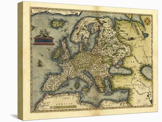 Ortelius's Map of Europe, 1570-Library of Congress-Stretched Canvas