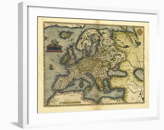 Ortelius's Map of Europe, 1570-Library of Congress-Framed Photographic Print