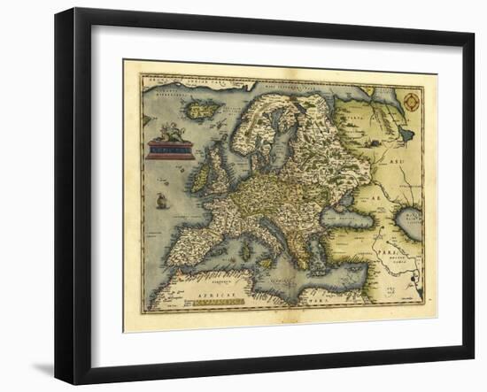 Ortelius's Map of Europe, 1570-Library of Congress-Framed Photographic Print