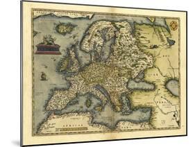 Ortelius's Map of Europe, 1570-Library of Congress-Mounted Photographic Print
