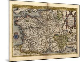 Ortelius's Map of France, 1570-Library of Congress-Mounted Photographic Print