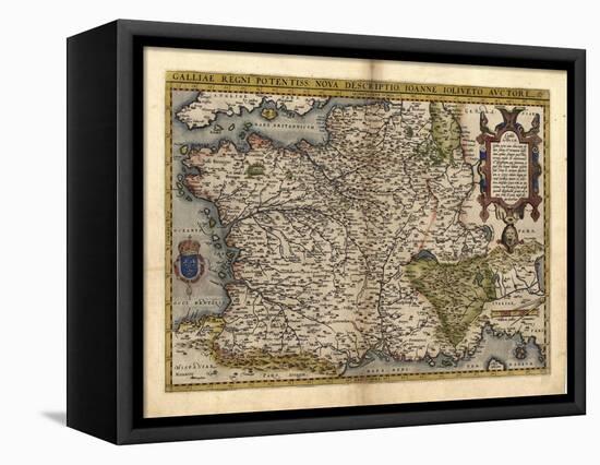 Ortelius's Map of France, 1570-Library of Congress-Framed Stretched Canvas