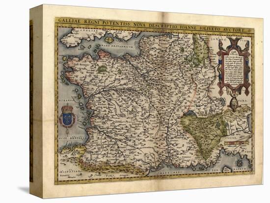 Ortelius's Map of France, 1570-Library of Congress-Stretched Canvas