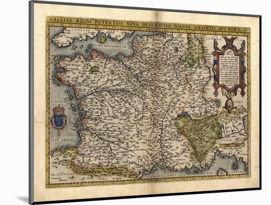 Ortelius's Map of France, 1570-Library of Congress-Mounted Photographic Print