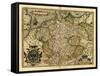 Ortelius's Map of Germany, 1570-Library of Congress-Framed Stretched Canvas