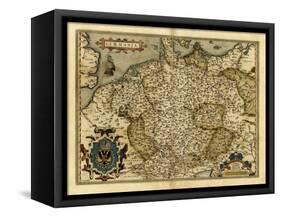 Ortelius's Map of Germany, 1570-Library of Congress-Framed Stretched Canvas