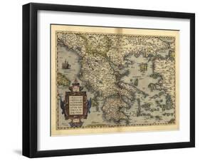 Ortelius's Map of Greece, 1570-Library of Congress-Framed Photographic Print