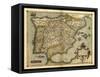 Ortelius's Map of Iberian Peninsula, 1570-Library of Congress-Framed Stretched Canvas