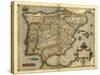 Ortelius's Map of Iberian Peninsula, 1570-Library of Congress-Stretched Canvas