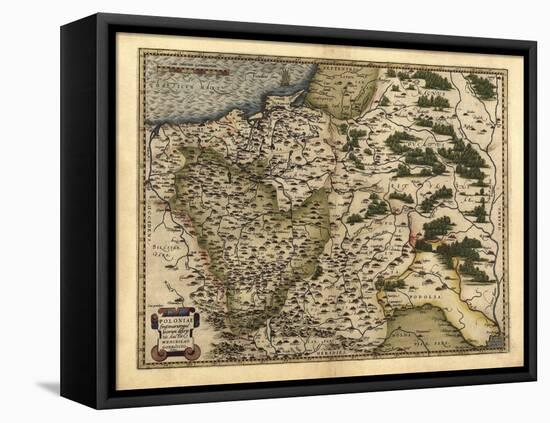 Ortelius's Map of Poland, 1570-Library of Congress-Framed Stretched Canvas