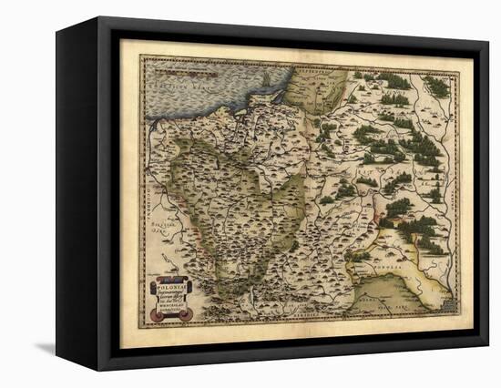 Ortelius's Map of Poland, 1570-Library of Congress-Framed Stretched Canvas