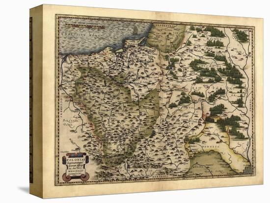 Ortelius's Map of Poland, 1570-Library of Congress-Stretched Canvas