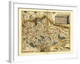 Ortelius's Map of Switzerland, 1570-Library of Congress-Framed Photographic Print