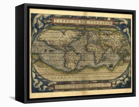 Ortelius's World Map, 1570-Library of Congress-Framed Stretched Canvas