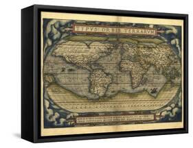 Ortelius's World Map, 1570-Library of Congress-Framed Stretched Canvas