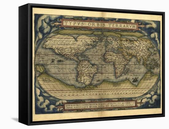 Ortelius's World Map, 1570-Library of Congress-Framed Stretched Canvas