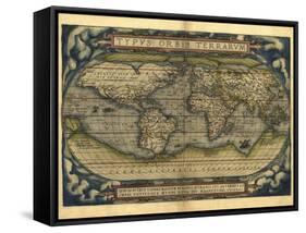 Ortelius's World Map, 1570-Library of Congress-Framed Stretched Canvas