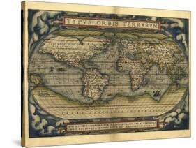 Ortelius's World Map, 1570-Library of Congress-Stretched Canvas