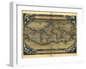 Ortelius's World Map, 1570-Library of Congress-Framed Photographic Print