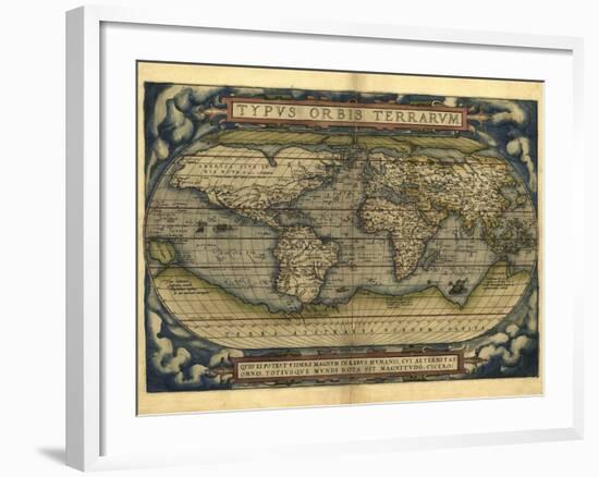 Ortelius's World Map, 1570-Library of Congress-Framed Photographic Print