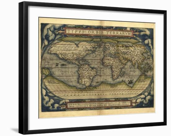 Ortelius's World Map, 1570-Library of Congress-Framed Photographic Print