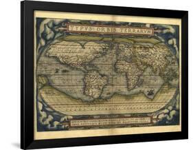 Ortelius's World Map, 1570-Library of Congress-Framed Photographic Print