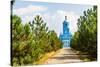 Orthodox Cathedral in the Sun through the Clouds in the Countryside. Odessa, Ukraine-Elena Larina-Stretched Canvas