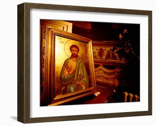 Orthodox Icon Painting in St. Paul and Peter's Cathedral, Constanta, Romania-Cindy Miller Hopkins-Framed Premium Photographic Print