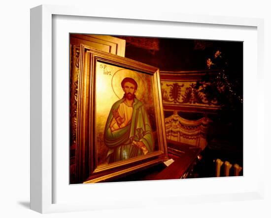 Orthodox Icon Painting in St. Paul and Peter's Cathedral, Constanta, Romania-Cindy Miller Hopkins-Framed Premium Photographic Print