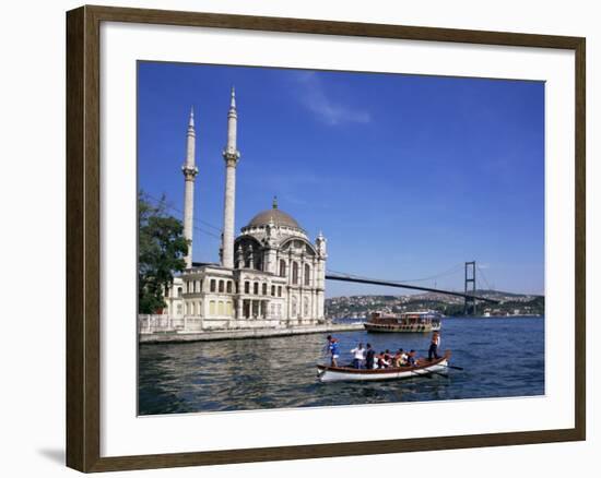 Ortokoye Mosque and Bosphorus, Istanbul, Turkey, Eurasia-Charles Bowman-Framed Photographic Print