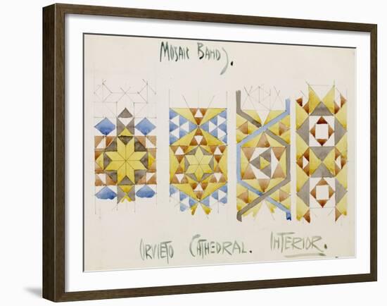 Orvieto Cathedral, a Sheet of Studies of Mosaic Bands, 1891-Charles Rennie Mackintosh-Framed Giclee Print