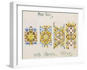 Orvieto Cathedral, a Sheet of Studies of Mosaic Bands, 1891-Charles Rennie Mackintosh-Framed Giclee Print