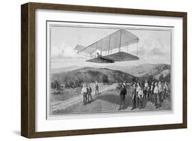 Orville and Wilbur Wright Test Unpowered Gliders Against the Wind at Kitty Hawk-null-Framed Art Print