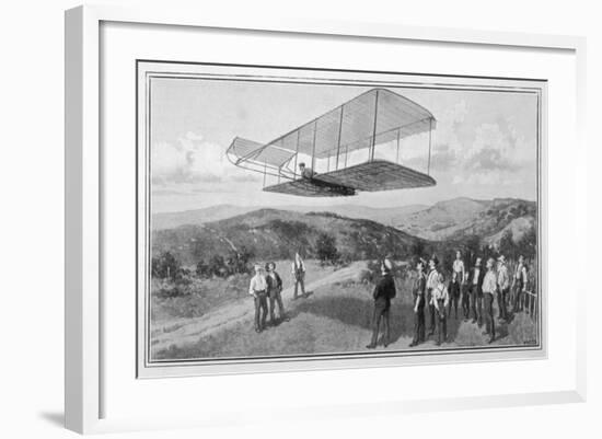 Orville and Wilbur Wright Test Unpowered Gliders Against the Wind at Kitty Hawk-null-Framed Art Print