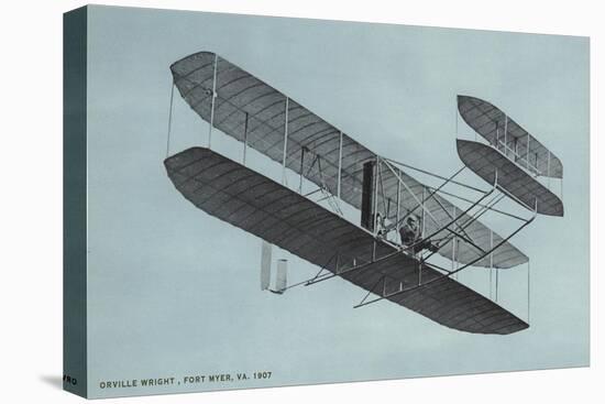 Orville Wright in Biplane-null-Stretched Canvas