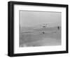 Orville Wright on First Flight at 120 feet Photograph - Kitty Hawk, NC-Lantern Press-Framed Art Print