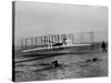 Orville Wright Taking Plane For 1st Motorized Flight as Brother Wilbur Wright Looks at Kitty Hawk-null-Stretched Canvas