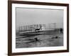Orville Wright Taking Plane For 1st Motorized Flight as Brother Wilbur Wright Looks at Kitty Hawk-null-Framed Photographic Print