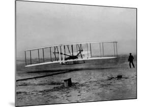 Orville Wright Taking Plane For 1st Motorized Flight as Brother Wilbur Wright Looks at Kitty Hawk-null-Mounted Photographic Print