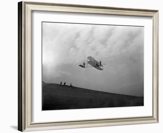 Orville Wright Testing Glider Photograph - North Carolina-Lantern Press-Framed Art Print