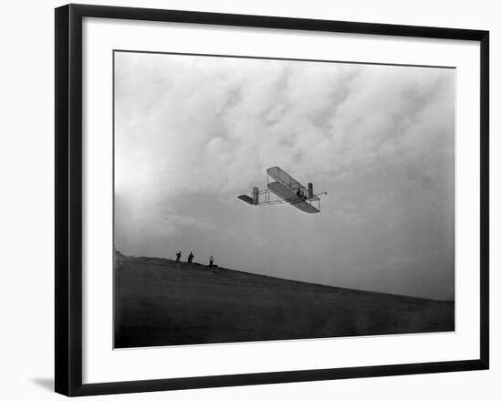 Orville Wright Testing Glider Photograph - North Carolina-Lantern Press-Framed Art Print