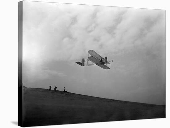 Orville Wright Testing Glider Photograph - North Carolina-Lantern Press-Stretched Canvas