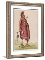 Osage Chief Carrying a Pipe and a Tomahawk-null-Framed Art Print