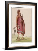 Osage Chief Carrying a Pipe and a Tomahawk-null-Framed Art Print