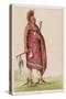 Osage Chief Carrying a Pipe and a Tomahawk-null-Stretched Canvas