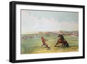 Osage Hunters Catching Wild Horses-George Catlin-Framed Giclee Print