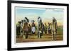 Osage Indian Dancers in Traditional Dress-Lantern Press-Framed Premium Giclee Print