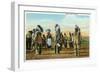 Osage Indian Dancers in Traditional Dress-Lantern Press-Framed Art Print