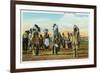 Osage Indian Dancers in Traditional Dress-Lantern Press-Framed Art Print